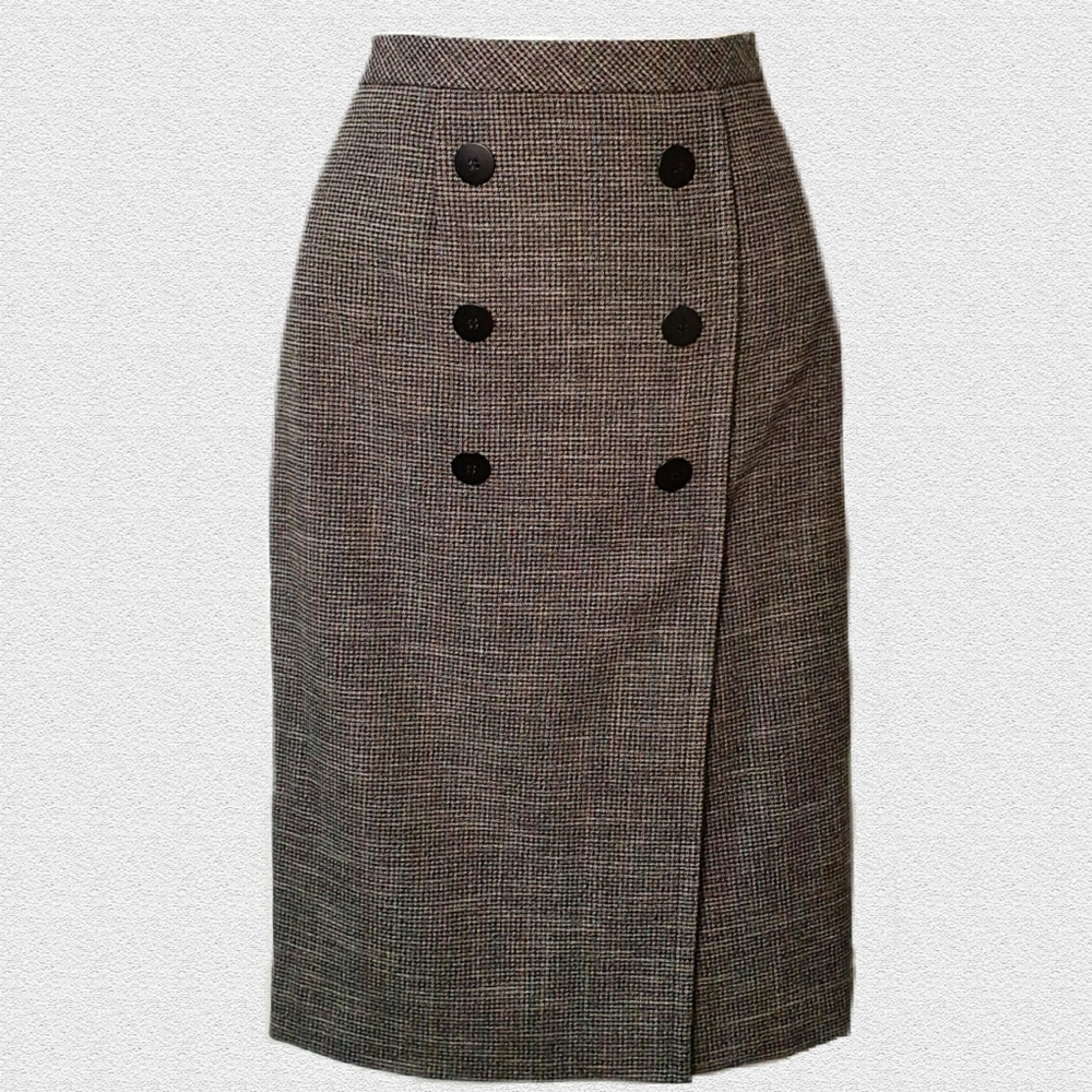 Veronika Maine Houndstooth Midi Skirt Size 14 - Picture 2 of 9